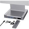 INVZI MagHub Hub Hub 8 in 1 USB C Hub per iMac 24 2021/2023/2024, adattatore hub USB per M1/M3/M4, 10 Gbps USB-C e USB-A, contenitore SSD M.2 NVMe/SATA pop-up, SD/TF, Gigabit Ethernet