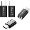 EasyULT Adattatore USB C a Micro USB Femmina[4 Pack], USB C Adapter USB Type C Adattatore Connettore per MacBook Pro, Samsung Galaxy S8/S8+, Google Pixel, Huawei, e Altri Dispositivi USB C (Nero)