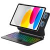 FOGARI Per iPad A16 11/10 Generazione 2025/2022 11/10.9 Pollici Magic Keyboard | Retroilluminazione a 7 Colori Cover Tastiera Wireless Portatile con Supporto Flottante e Trackpad per Ufficio/Studio, Nero