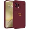 Choeeu ChoosEU Cuore Cover per Honor 200 Lite 5G, Vino Rosso | Custodia TPU Silicone Morbido, Disegni Elegante Colorate Love Heart Motivo, per Ragazza, Antiurto Protezione Case Copertura