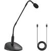 BOYA BY-GM18CU Microfono a condensatore a collo d'oca da 45,7 cm con base USB Microfoni podio per computer One-Touch Mute Monitoraggio in tempo reale Microfono desktop per videoconferenze Streaming