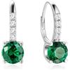 FANCIME Orecchini a cerchio in argento sterling 925, 6,5 mm, con pietra portafortuna, regalo per donne, fidanzate, mogli, madri