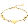 MMXX Bracciale Personalizzato con Nome per Donna con Incisione Fiore di Nascita Regolabili in Acciaio Inossidabile Bracciale con Nome Regali per Donne Festa della Mamma Compleanno