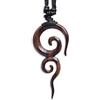 81stgeneration Collana con Ciondolo a Spirale Lungo in Legno con Cordino Regolabile | Collana da Surfista in Legno Naturale per Uomo | Gioielli Tribali da Donna