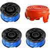 Lyshujli Bobina di ricambio per decespugliatore A6441, 0,2 cm, 12,2 m, compatibile con Black & Decker GL315, GL337, GL350, GL650, GL651, GL652, GL653, GL655, GL656 (3 bobine + 1 copertura)