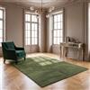 VIMODA Tappeto a pelo corto lavabile, antiscivolo e morbido, in tinta unita, per soggiorno, camera da letto, cucina e cameretta dei bambini, colore: verde, dimensioni: 60 x 100 cm
