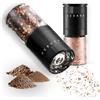 ZOLMER 2X Macina Pepe e Sale Manuale Macina in Ceramica Regolabile 6 Livelli | Set nero opaco ricaricabile per sale, pepe e spezie grosse; funzionamento manuale senza batterie