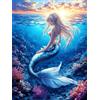 WEEPEF 5D Diamond Painting Kit Completo Mare sirena Diamond Painting Adulti, Fai da Te Strass Ricamo a Punto Croce Diamantini Crystal Art Bambini Pittura Diamante, DIY Decorazione Casa e Pareti 20x30cm P-683