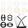 Tressora 12 clip di fissaggio per reggiseno Racerback, clip per reggiseno antiscivolo, per nascondere le spalline per donne (4 stili/12 pezzi)
