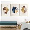 Guying Art Dipinti su tela con disegno geometrico astratto Poster stampati decorativi Immagini di arte della parete per soggiorno Decorativo per la casa 50x75cm (20x30in) x3 Senza Cornice