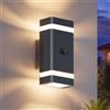 Aipsun Lampada da esterno con sensore di movimento,LED GU10 Applique da Parete con sensore di movimento per luci esterni/interni Lampada da parete con luz arriba y abajo IP65 Impermeabile,Antracite