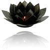 Emada Porta candelina a forma di fiore di loto, realizzato con dischetti di madreperla, in vari colori (corrispondenti ai chakra), ø 13,5 cm, nero