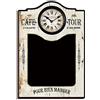 MAXIOCCASIONI Lavagna con Orologio, Cornice Bianca, Vintage, Cucina, Bar, Cafe