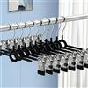 Supmaker 20 grucce per pantaloni in metallo con mollette, 30 cm, per gonne e pantaloni, salvaspazio, gancio girevole a 360°, colore nero, antiscivolo
