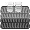 TETEWEVER 4 pezzi organizer per lavello, in silicone, sottile supporto in spugna, per lavello, scolapiatti per spugne, spazzole sapone (nero, grigio)
