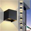 ONECORN Lampada da parete a LED 12 W, per interni ed esterni, impermeabile, IP65, 3000 K, luce bianca calda, nero, con fascio di luce regolabile per soggiorno, scale, camera da letto, giardino