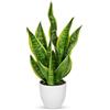 Hollyone, pianta artificiale Sansevieria in vaso bianco da 45 cm, pianta finta in vaso per tavolo, Sansevieria gialla e verde artificiale per decorazione di casa, cucina, bagno, soggiorno, decorazioni