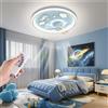 PANNN Ventilatore da Soffitto con Luce LED Lampada Moderna per Bambini Lampada da Soffitto per Camera dei Bambini (Maschi E Femmine) Lampada da Camera da Letto con Telecomando Lampada da Soggiorno(B)