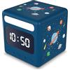 Cander Berlin MND 1010 A - Sveglia per bambini, motivo spaziale, silenziosa, luce snooze, senza ticchettio, display LCD, per ragazze e ragazzi