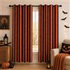 YONGFOTO Halloween Tende Oscuranti Righe Nero Arancione | Gotiche Scure Retrò Vintage con Occhielli per Camera da Letto Soggiorno Decorazione Festa Halloween 2 Pannelli 107 x 160 cm