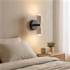 Alpinaluz Applique da parete su/giù 2xE27 acciaio laccato nero bianco crema | Stile nordico moderno, luce verso l'alto e il basso per testiera, corridoio, camera e soggiorno