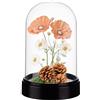AHANDMAKER Campana a cupola in acrilico, 9,3 x 13,5 cm, base nera, in cristallo, per figure, fiori, piante, mazzi di fiori, foto, decorazioni da tavolo per matrimoni