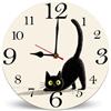 Horienteeon Orologio da parete a forma di gatto, 25 cm, a batteria, senza ticchettio, per soggiorno, cucina, camera dei bambini, bagno, camera da letto, ufficio o scuola