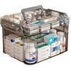 AouiSton Scatola portaoggetti per medicinali, scatola di primo soccorso a 2 strati, in plastica, grande capacità, scatola per medicinali, organizer per medicine domestiche, con vassoio rimovibile per