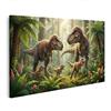 islandburner Quadro su tela con vivace famiglia di dinosauri per cameretta dei bambini, avventure per piccoli esploratori, edizione P1