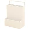 Tqertrtfxa Portaombrelli in metallo a doppio strato (adatto per ingressi),Portaombrelli con vaschetta raccogligocce rimovibile,può contenere da 17 a 30 ombrelli(Off-white,38*26*53cm/15*10.2*20.9.in)