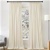 PONY DANCE Tende in Velluto per Interni con Fettuccia L 132 x A 280 CM | 2 Pezzi, 300g/m², Termica Isolante Freddo e Caldo, per Soggiorno, Camera da Letto, Privacy, Decorazione, Bianco Crema