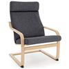 Vinylla Fodera di ricambio per poltrona Ikea Poang (cuscino design 3, poliestere, grigio scuro)