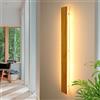 AOEH Luci da parete a LED per interni, lampada da parete lunga in legno di bambù, 3000 K, 35 W, illuminazione da parete moderna in bambù naturale, per camera da letto, soggiorno, corridoio, scale