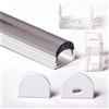 Aftertech® 2m 2metri 1814 18x14mm PROFILO ALLUMINIO CON LENTE PER STRISCE STRIP LED 2MT + COPERTURA