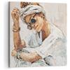 ARTTOR Moderno Quadro su Tela 60x60 cm Stampe da Parete Persone Moda - 5895 | Ritratto Boho Olio Quadro Decorativo Grande 1 pezzo Soggiorno Camera da Letto Arte da Parete Decorazione da Parete ARTTOR