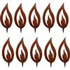 Rostikal® 10 Pz. Set Ruggine Fiamma Ruggine - Arrugginita Decorazione Natalizia Candela da Picchiato 10 cm Kerzenflamme