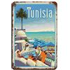 Oudrspo Vintage Cityscape Plaque Tunisia Vintage Targa in metallo Home Office Kitchen Pub Club Cafe Bar Farm Restaurant Collezione Decorazione da parete in metallo