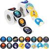 Damaiyyy Adesivi Astronauta,Pianeta Cosmico Rotolo Adesivi 1000 Adesivi a Tema Sistema Solare Reward Sticker Etichette di Carta Rotonde per la Festa di Compleanno per Bambini(Cometa,Luna e Satelliti)