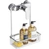 HANFU Doccia Portaoggetti da Appenderci Senza Forare | Miscelatore, Portasapone e Bagnoschiuma in Acciaio Inox, 25x13x35cm, Argento