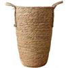 SHUIXIAYUE Cesto alto in vimini naturale, vaso per fiori, decorazione per la casa e il giardino, cesto portabiancheria per vestiti sporchi, cestini portaoggetti, porta giocattoli (taglia M, 21 x 35 cm)