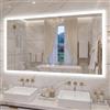 LUVODI Specchio Bagno con Luce 100x70 cm: Specchio Bagno Led con Antiappannamento, Dimmerabile 3 Colori Luce, Funzione Memoria, Vetro Temperato HD, Impermeabile IP66, 3000K-6000K