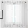 TIANTMIN Voile Tenda 200 x 270 cm Semi Trasparente Moderne Tende Eleganti per Camera da Letto Cucina Cameretta Bambini Soggiorno, Bianco