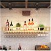 WXZXWXZX Portabottiglie da Parete con Luce Porta Bottiglie di Vino da Parete con Portabicchieri Cantinetta Vino con Porta Bicchieri Sospesi Porta Calici Scaffale da Parete per Sala da Pranzo Bar Cucina(Gold,SI