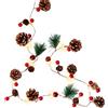 goobay 60274 - Catena luminosa a 20 LED in filo d'argento, con bacche rosse, con timer, luce bianca calda (3000 K), funzionamento a batteria, marrone, verde, rosso, rosso mattone