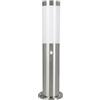 Eglo Lampioncino per esterni Helsinki, luce da esterni con sensore di | movimento, lampione con sensore in acciaio zincato inossidabile e plastica, argento, bianco, E27, IP44