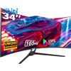 Monitor Gaming Curvo 34" Ultrawide, UWQHD 3440X1440, 165Hz, AMD Freesync, VESA
