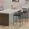 Garvee Set 2 Sgabelli Bar per Cucina Isola con Schienale e Poggiapiedi | Cuscino Spesso Imbottito, Telaio in Metallo, Montaggio Facile, Altezza Bancone 65 cm - 2 Pezzi, Grigio Rustico