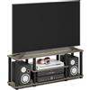Furinno Mobile Porta TV, Grigio/Nero (French Oak Grey/Black), 29.72 x 111.25 x 41.15 cm