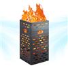 Garvee Inceneritore da esterno extra spesso da 63 litri in acciaio zincato - Ventilato con coperchio di sicurezza - Perfetto per rifiuti, foglie e legna - Ideale per giardino, cortile e campeggio, 38x38x76cm