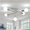 Comely Lampadario Moderno Industriale, 5 Luci E27 Lampada da Soffitto | Plafoniera Soffitto per Soggiorno Cucina Camera da Letto, Cromo